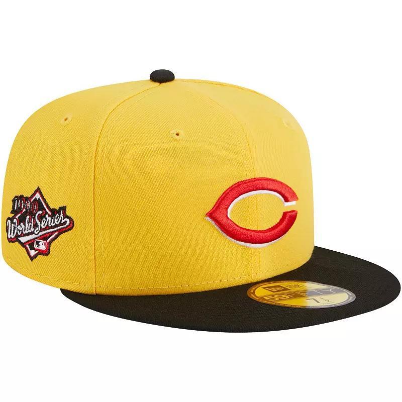 Mens New Era Yellow/Black Cincinnati Reds Grilled 59FIFTY Fitted Hat Product Image