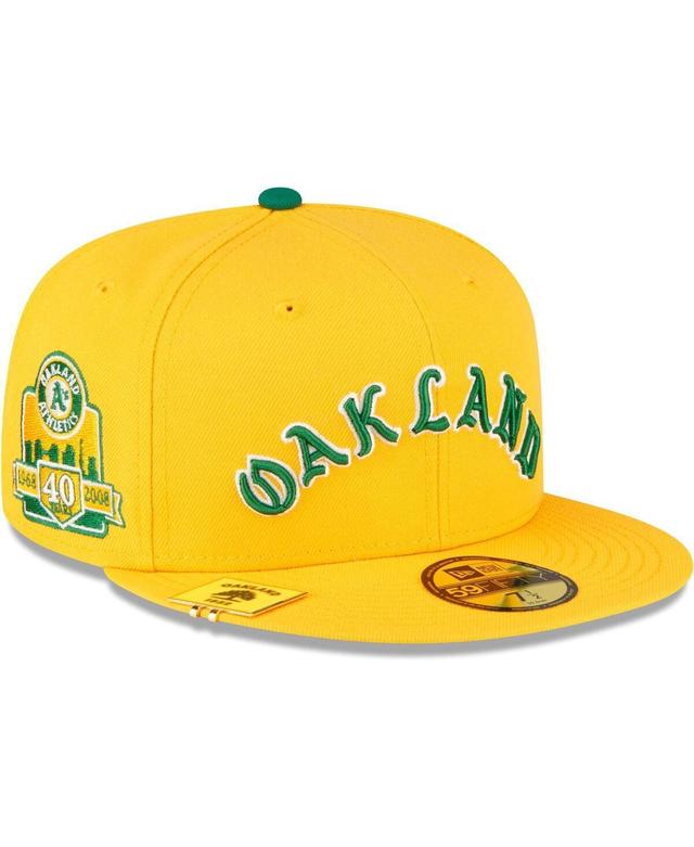 Mens New Era Gold Oakland Athletics City Flag 59FIFTY Fitted Hat Product Image