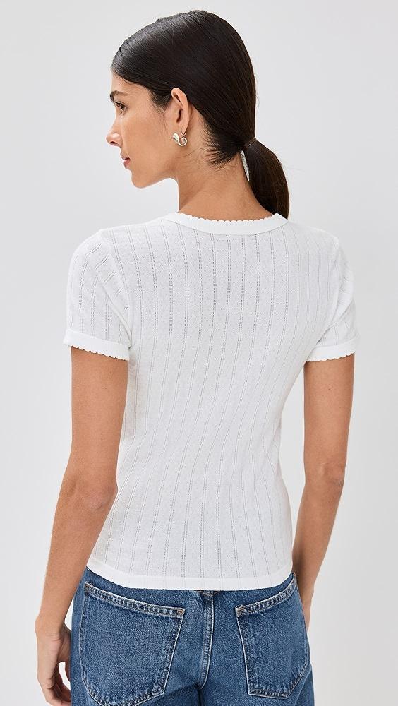 Leset Pointelle Short Sleeve Tee | Shopbop Product Image