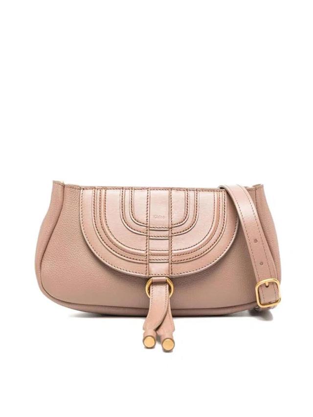 Marcie Textured-leather Shoulder Bag In Pink Product Image