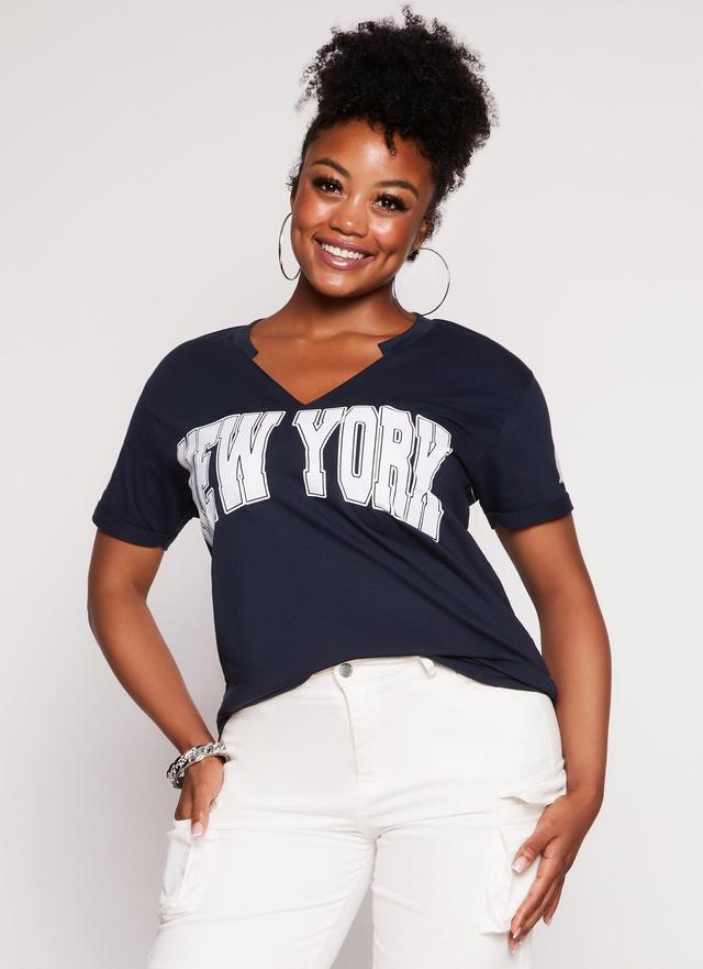 Womens Plus Size New York Notch Neck Graphic Tee Product Image