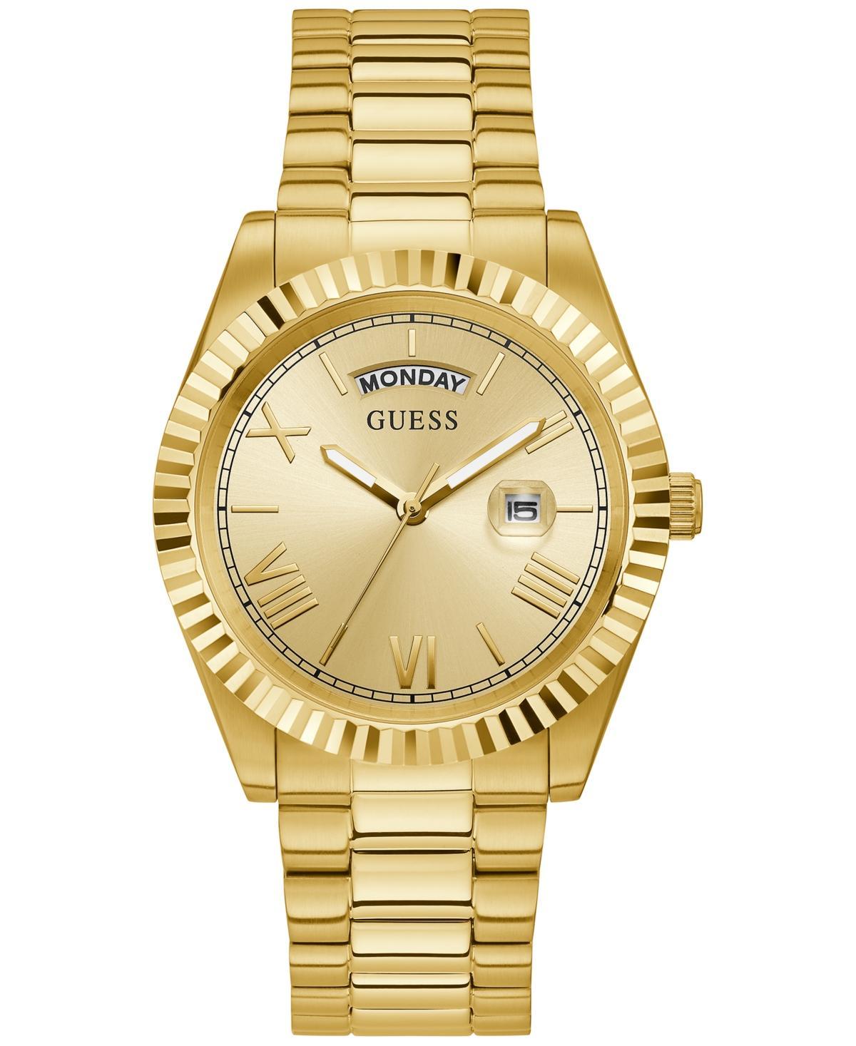 Guess Mens Gold-Tone Stainless Steel Bracelet Watch 42mm Product Image