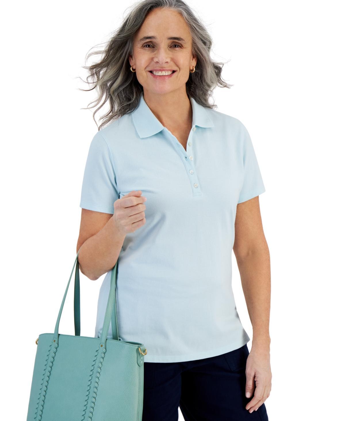 Style & Co Womens Short-Sleeve Cotton Polo Shirt, Created for Macys Product Image