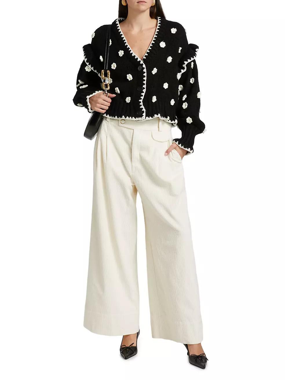 Corduroy High-Rise Wide-Leg Pants Product Image