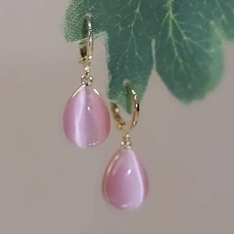 Waterdrop Gemstone Drop Huggie Earring Product Image