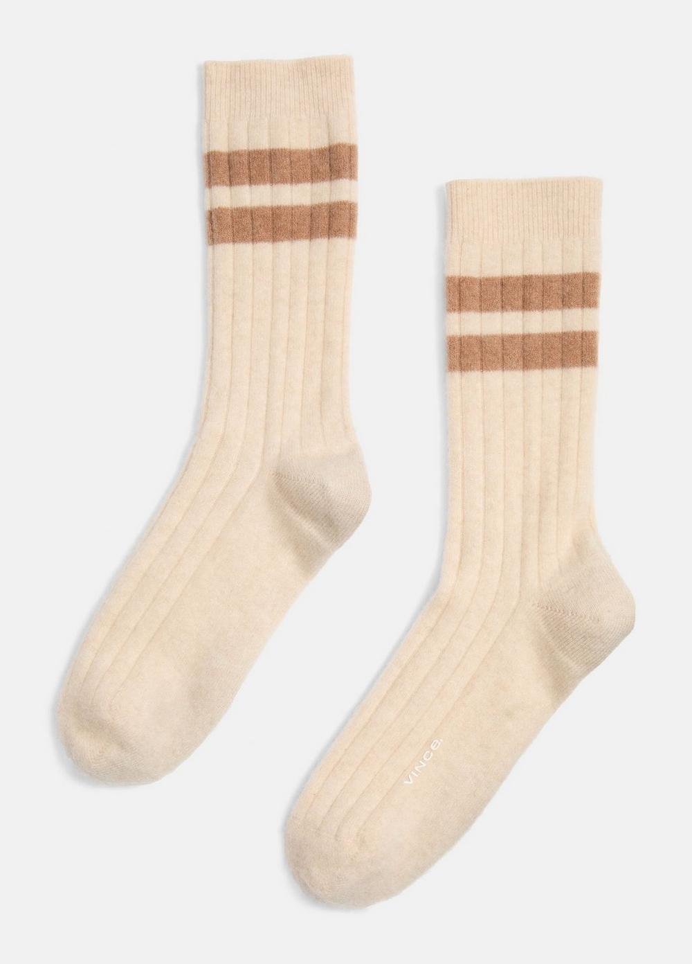 Men's Double-Stripe Cashmere Rib Sock Product Image