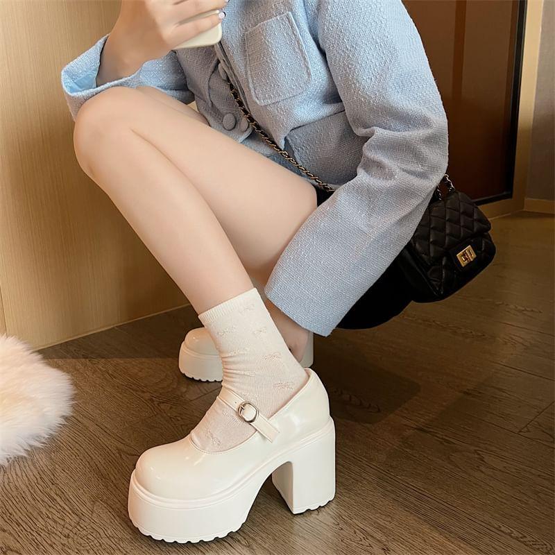 Platform Chunky Heel Mary Jane Shoes product image