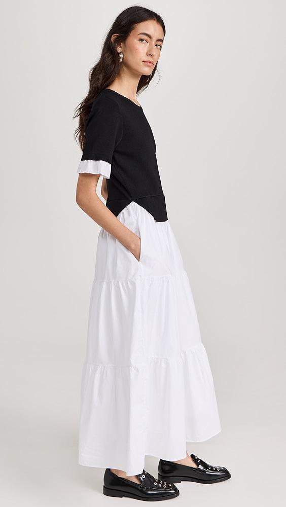 English Factory Mixed Media Short Sleeve Maxi Dress | Shopbop Product Image