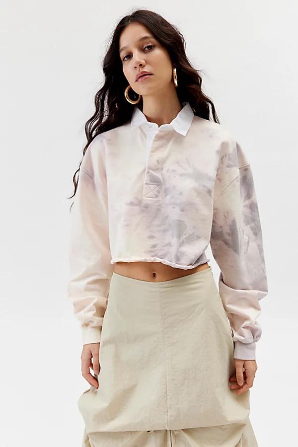 Urban Renewal Remade Bleached Cropped Rugby Shirt Womens at Urban Outfitters Product Image