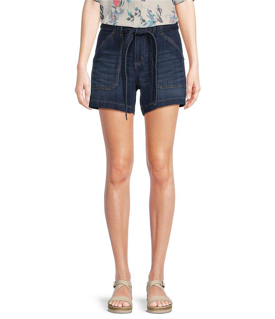 Code Bleu High Rise Belted Utility Denim Shorts product image