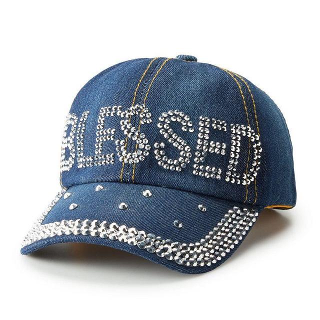 Womens Olivia and Kate Blessed Baseball Cap, Blue Product Image