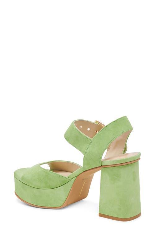 Bobby Platform Sandal In Lime Suede Product Image