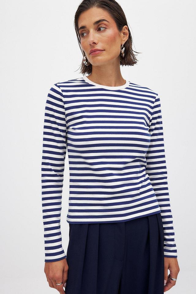 Long Sleeve Striped Fitted Top Product Image