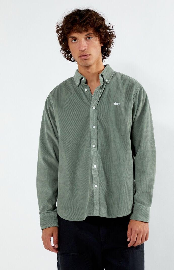 Obey Men's Grafton Corduroy Woven Long Sleeve Shirt Product Image