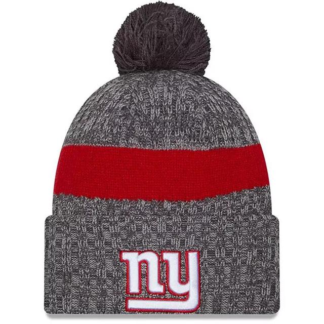 Mens New Era Gray New York Giants 2023 Sideline Sport Cuffed Pom Knit Hat Product Image