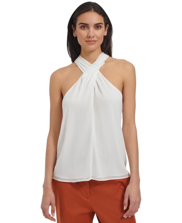 Calvin Klein Womens Crisscross Halter Top Product Image