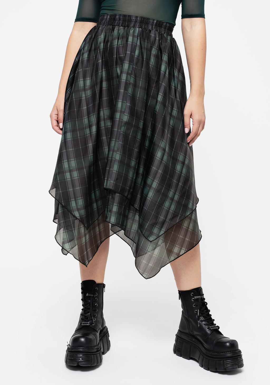 Checkmate Layered Organza Handkerchief Hem Skirt Product Image