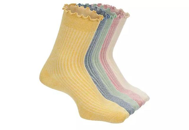 Xappeal Womens Lettuce Edge Quarter Socks 5 Pairs Product Image