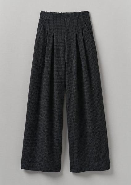 Cotton Wool Pleat Front Pants | Carbon product image