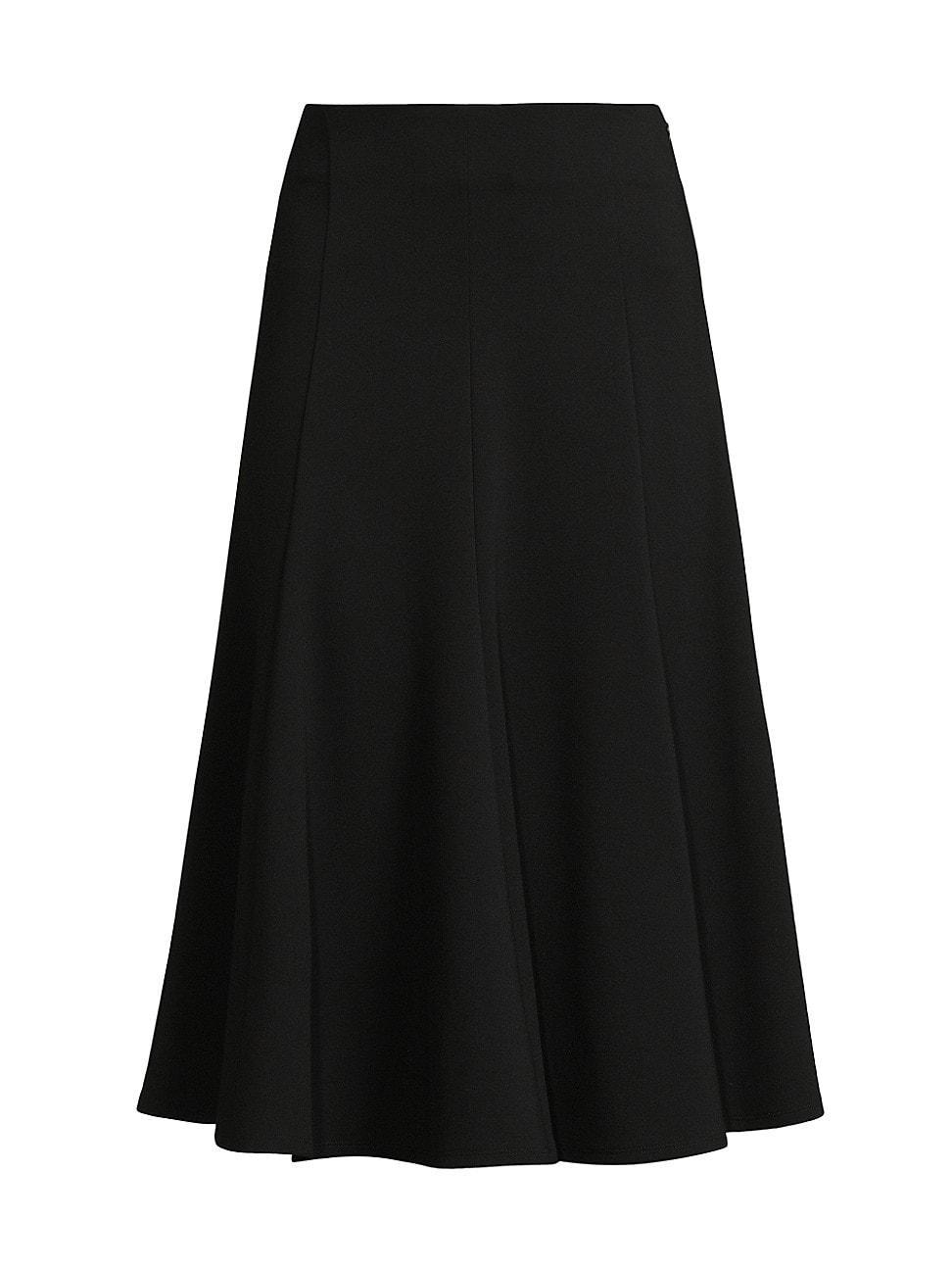 Womens Compact-Knit Fluted Midi-Skirt product image