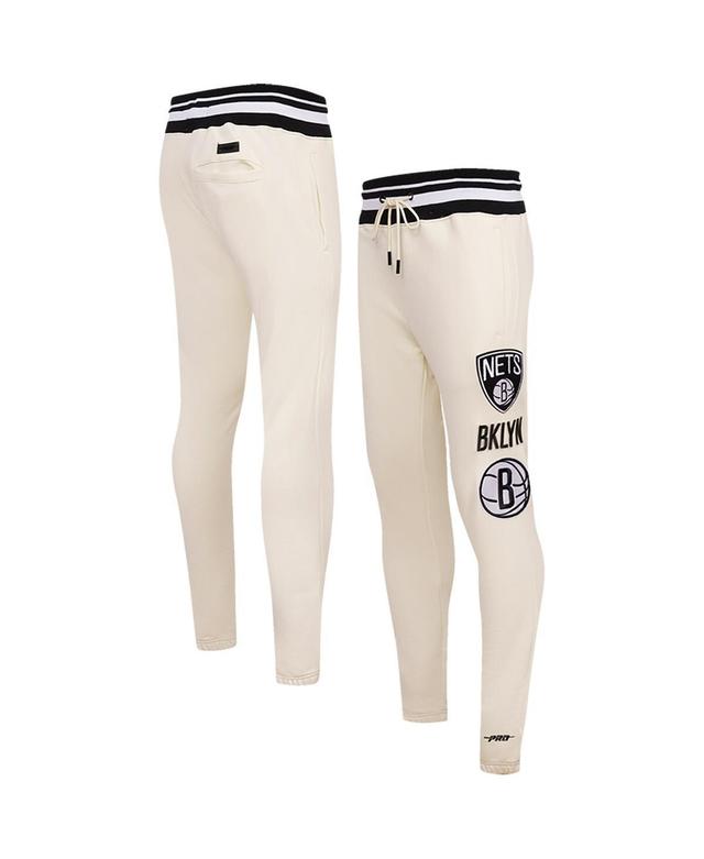 Mens Pro Standard Cream Brooklyn Nets Retro Classic Fleece Sweatpants Product Image