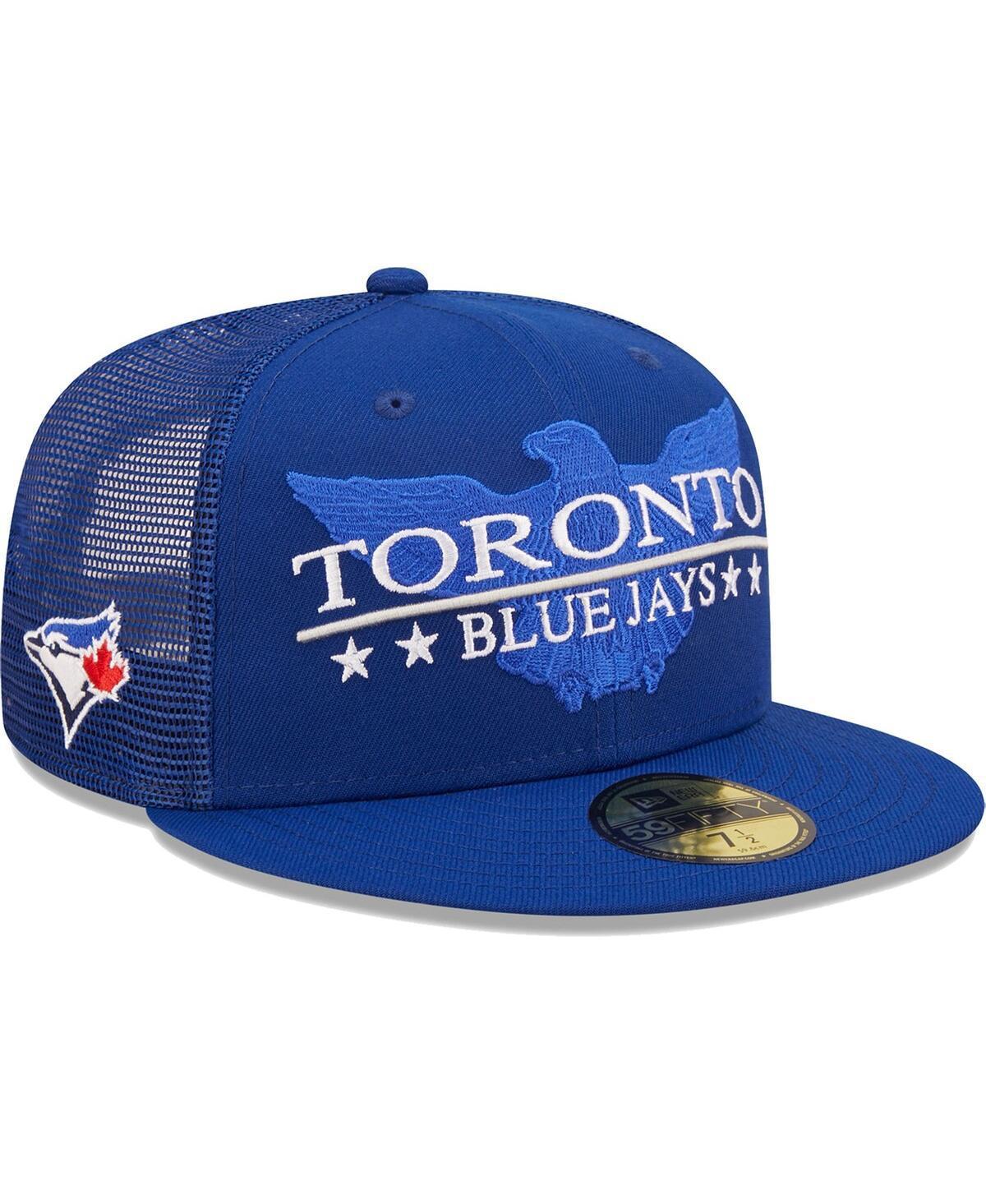 Mens New Era Royal Toronto Blue Jays Patriot Trucker 9FIFTY Snapback Hat Product Image