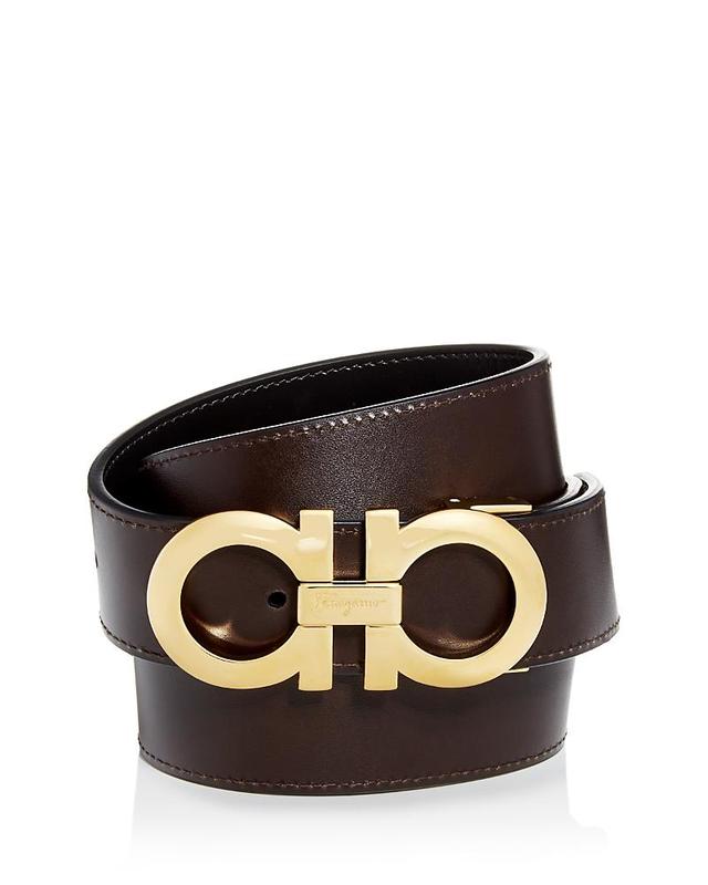 Men's Reversible Double-Gancini Leather Belt Product Image