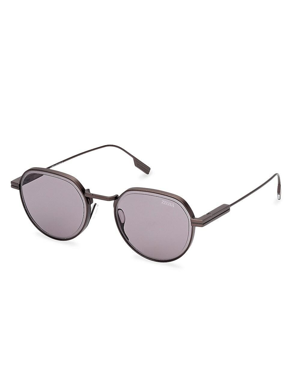 Mens D321 52MM Round Sunglasses Product Image