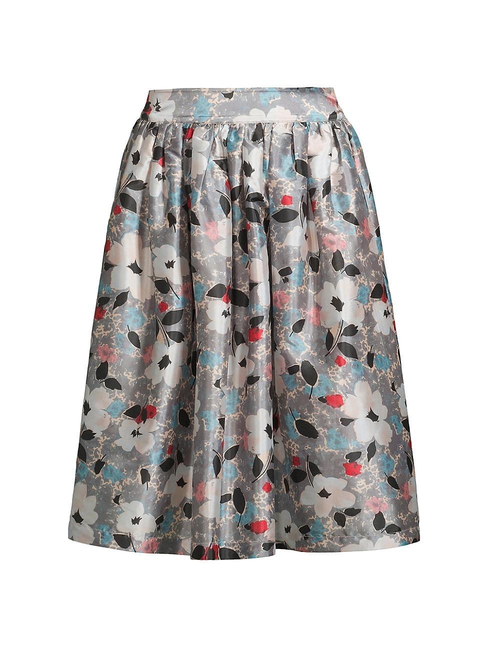 Womens Barbara Poppy Satin Midi-Skirt Product Image