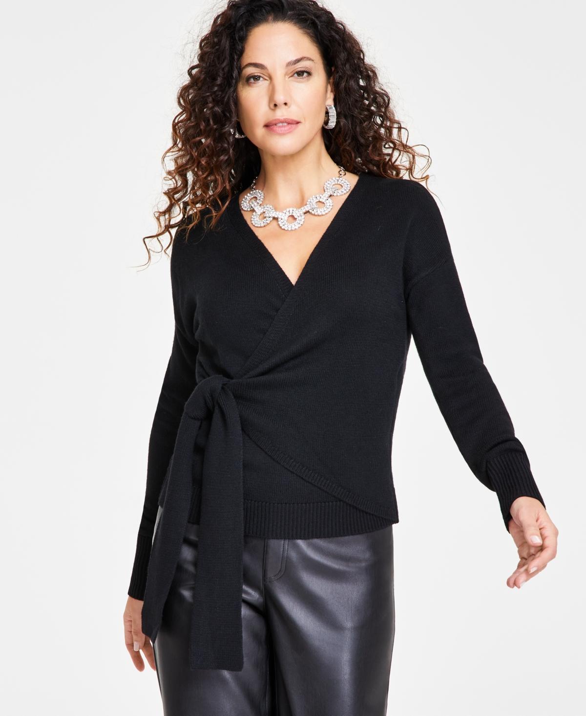 I.n.c. International Concepts Womens Surplice Wrap Sweater, Created for Macys Product Image