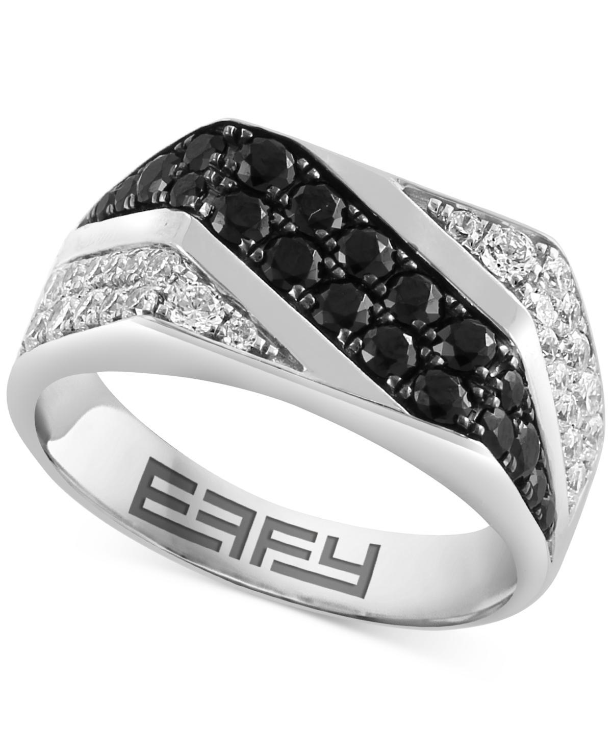 Effy Mens Black Spinel (1-5/8 ct. t.w.) & Zircon (1-1/5 ct. t.w.) Ring in Sterling Silver Product Image