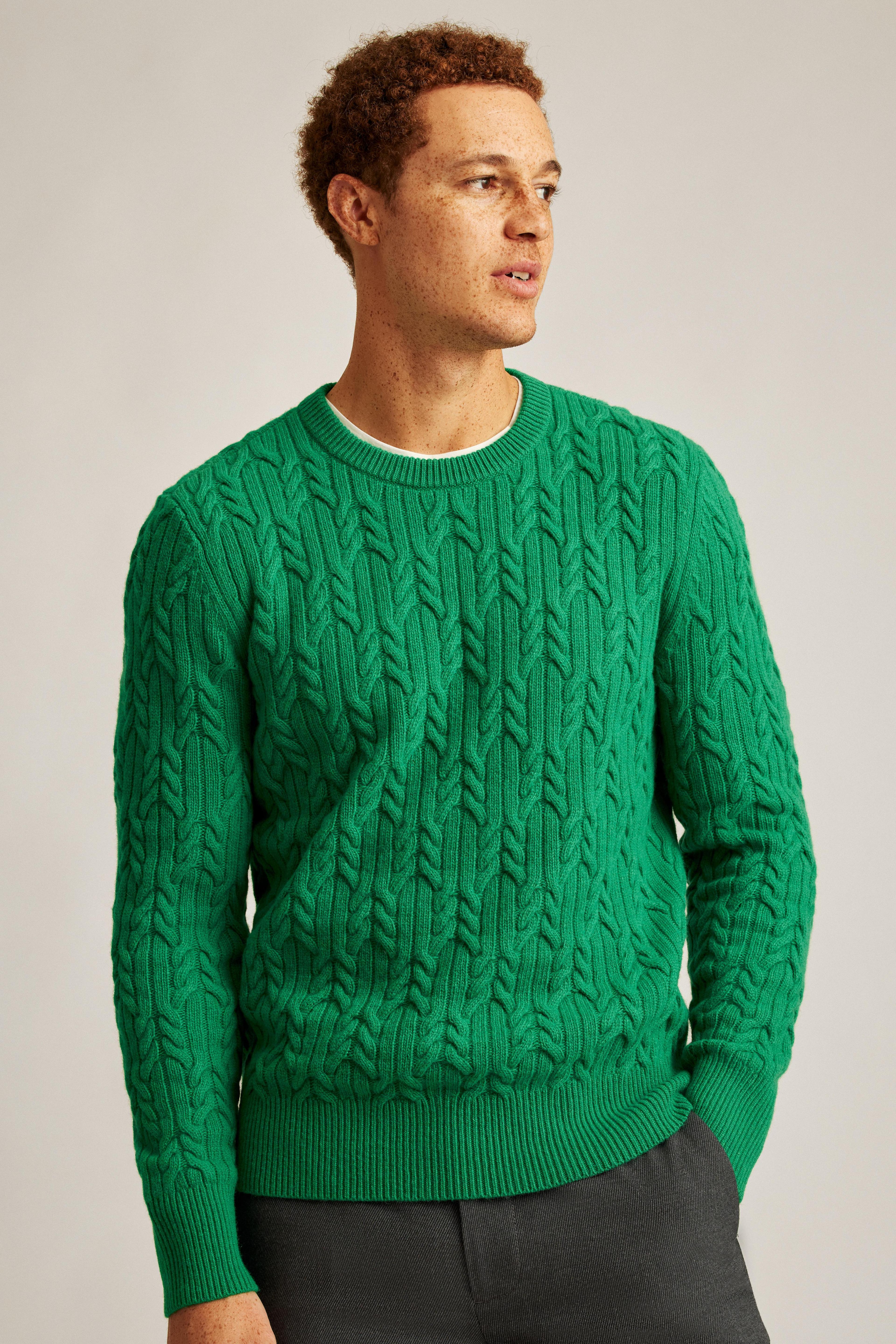 Wool Cable Crew Neck Sweater Product Image