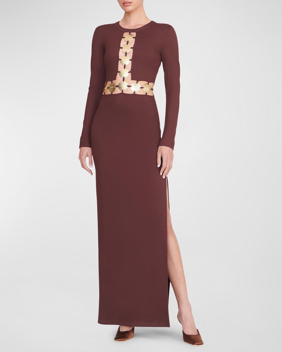 Womens Delphine Embellished Cutout Maxi Dress Product Image