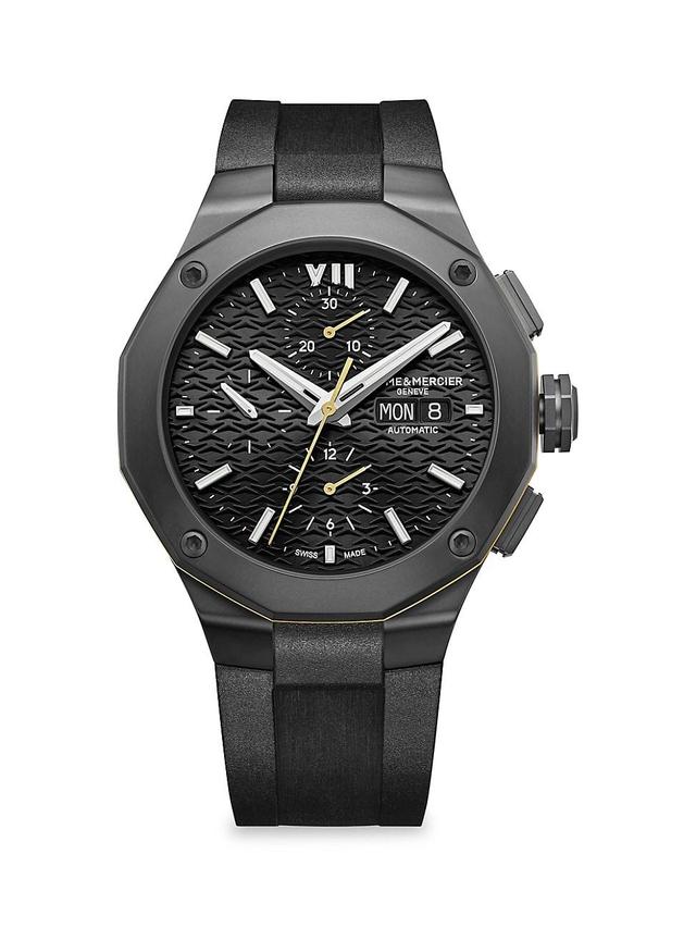 Mens Riviera 10625 Stainless Steel & Rubber Chronograph Watch Product Image