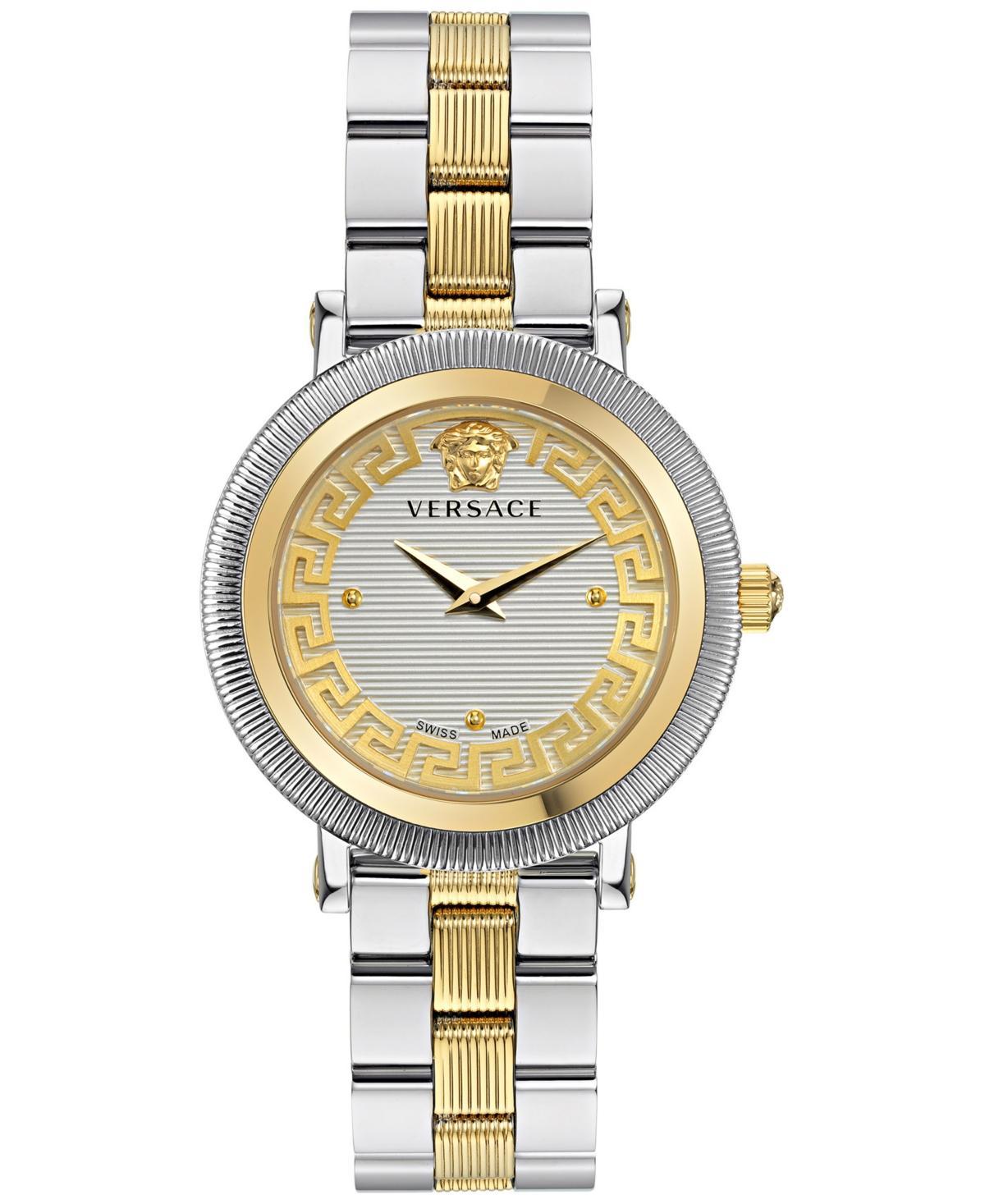 Versace Womens Greca Flourish Quartz Analog Two Tone Stainless Steel Bracelet Watch Product Image