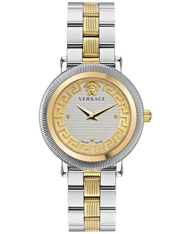 Versace Womens Swiss Greca Flourish Two-Tone Stainless Steel Bracelet Watch 35mm Product Image