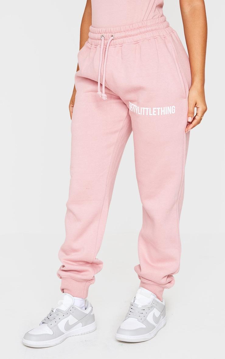 PRETTYLITTLETHING Petite Light Pink High Waist Cuffed Sweatpants Product Image