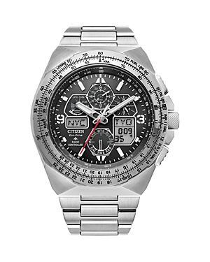 Citizen Eco-Drive Mens Chronograph Promaster Air Skyhawk Black-Tone Stainless Steel Bracelet Watch 46mm Product Image