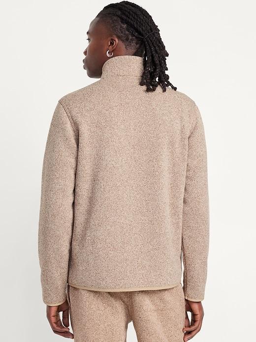 Sherpa-Lined Sweater Fleece Zip Jacket Product Image