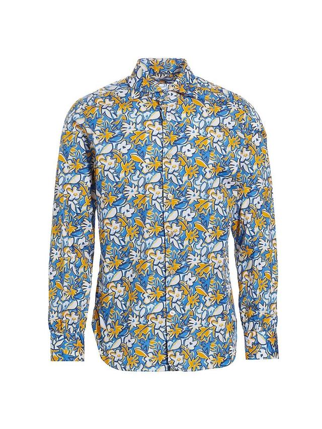 Mens Floral Print Button-Up Shirt Product Image