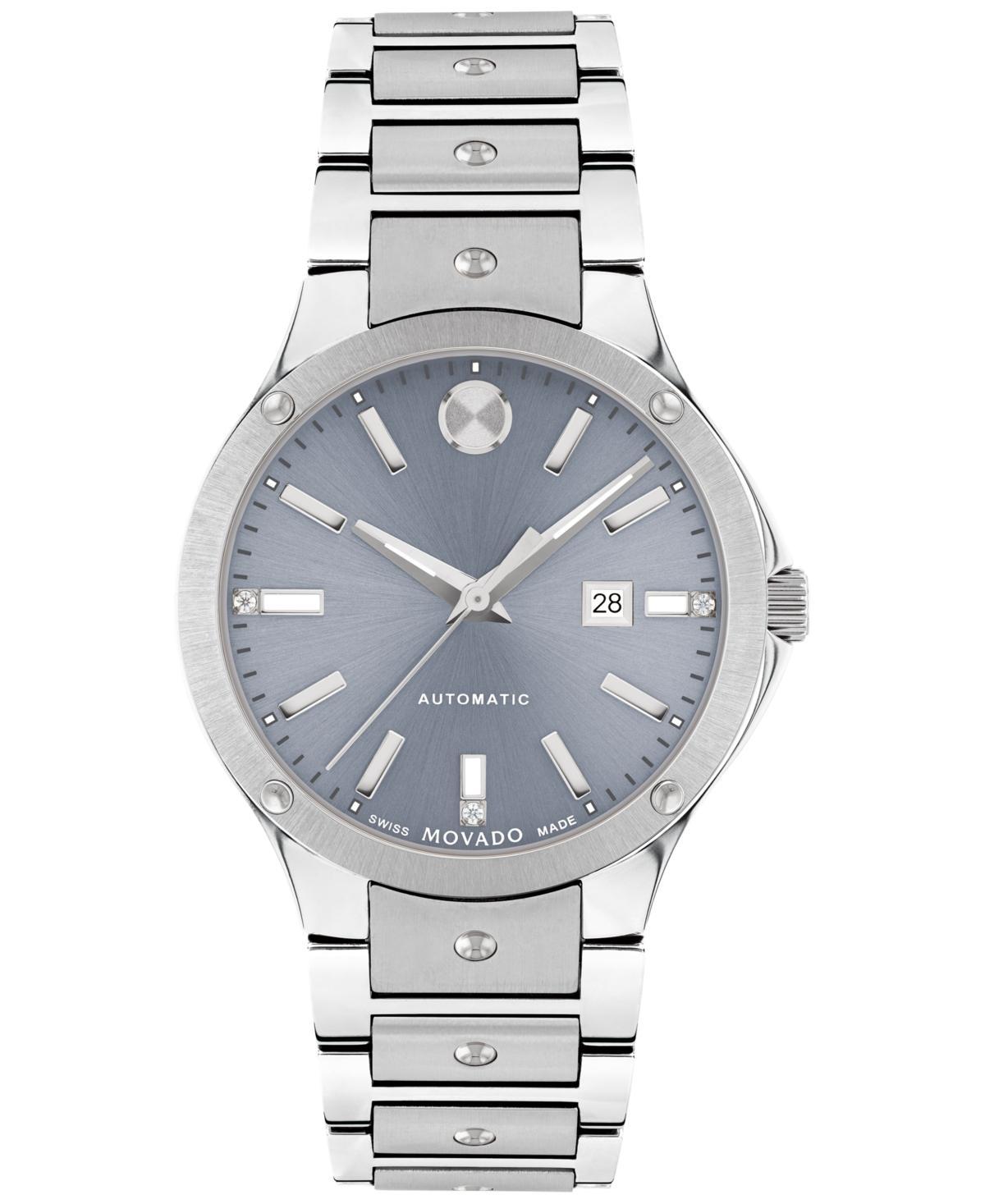 Movado Womens Swiss Automatic Se Diamond Accent Stainless Steel Bracelet Watch 33mm - Silver-tone Product Image