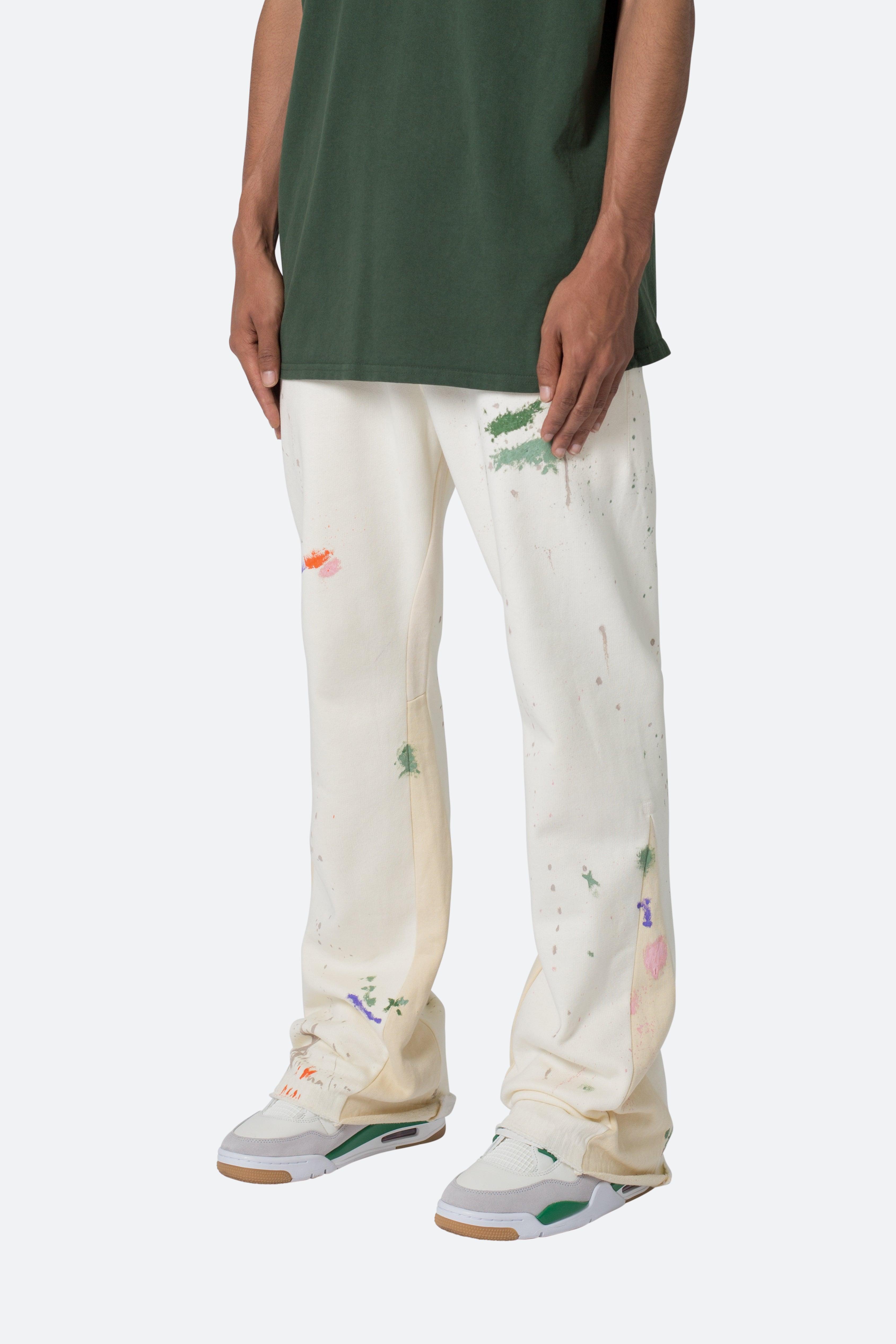 Contrast Bootcut Sweatpants - Off White Product Image