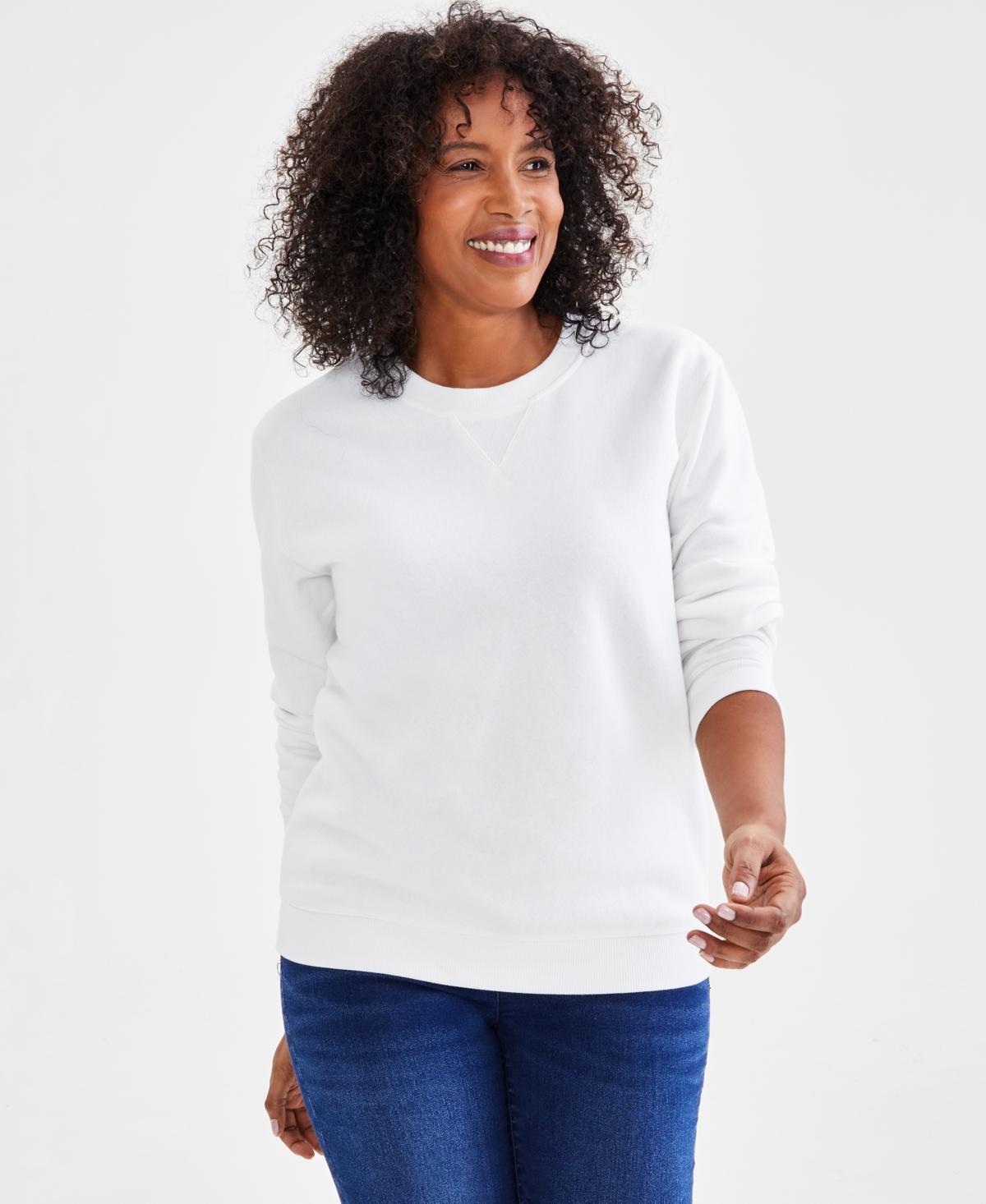 Women's Long-Sleeve Crewneck Sweatshirt, Created for Macy's Product Image