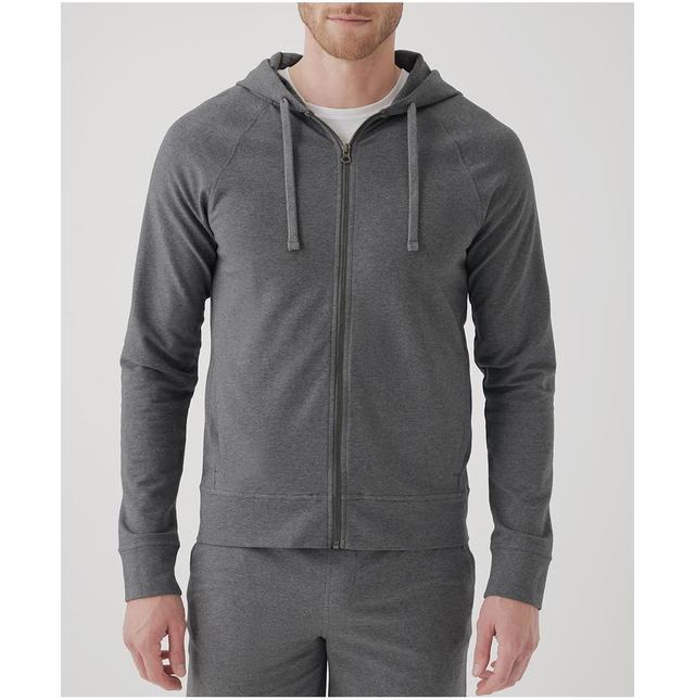 Mens Black Stretch French Terry Zip Hoodie S Product Image