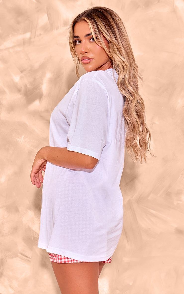 White Cocktail Printed Oversized T Shirt Product Image