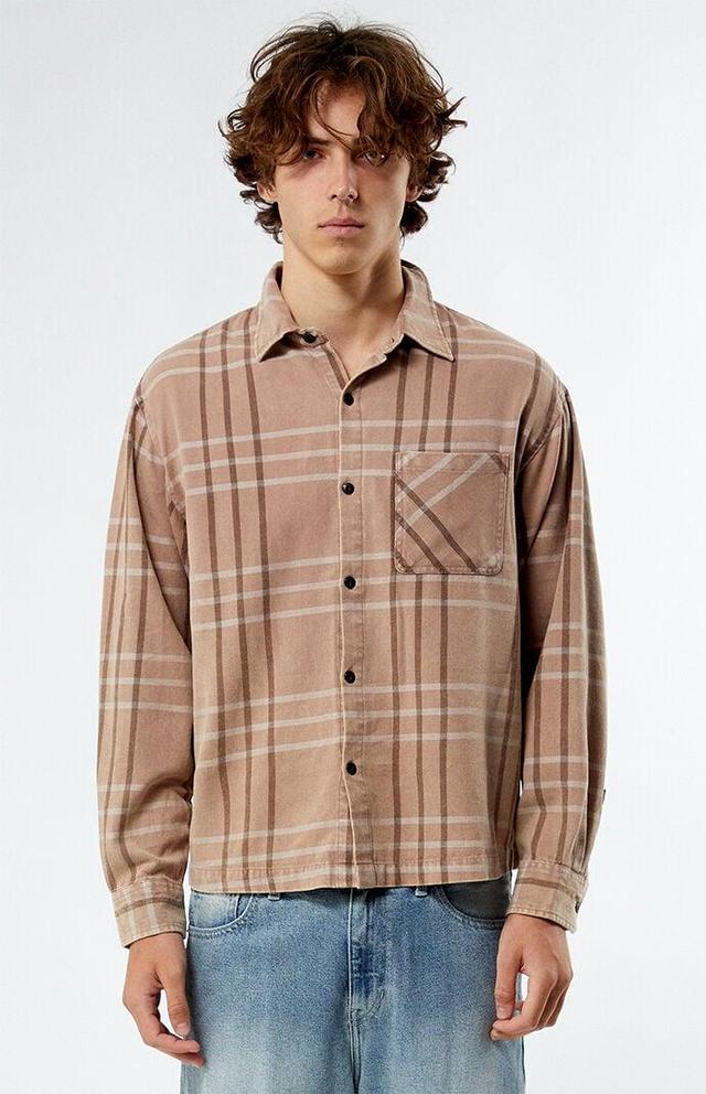 Men's Washed Cropped Flannel Shirt - Product Image