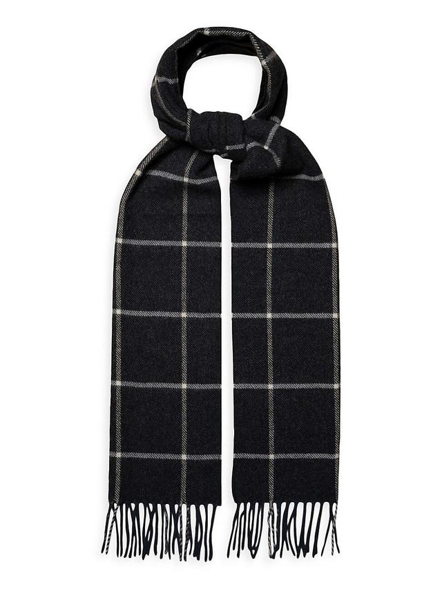 Mens Check Wool Scarf Product Image