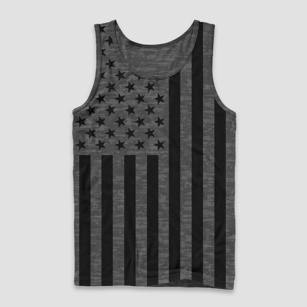 Mens USA Vertical Flag Tank Top - Charcoal Product Image