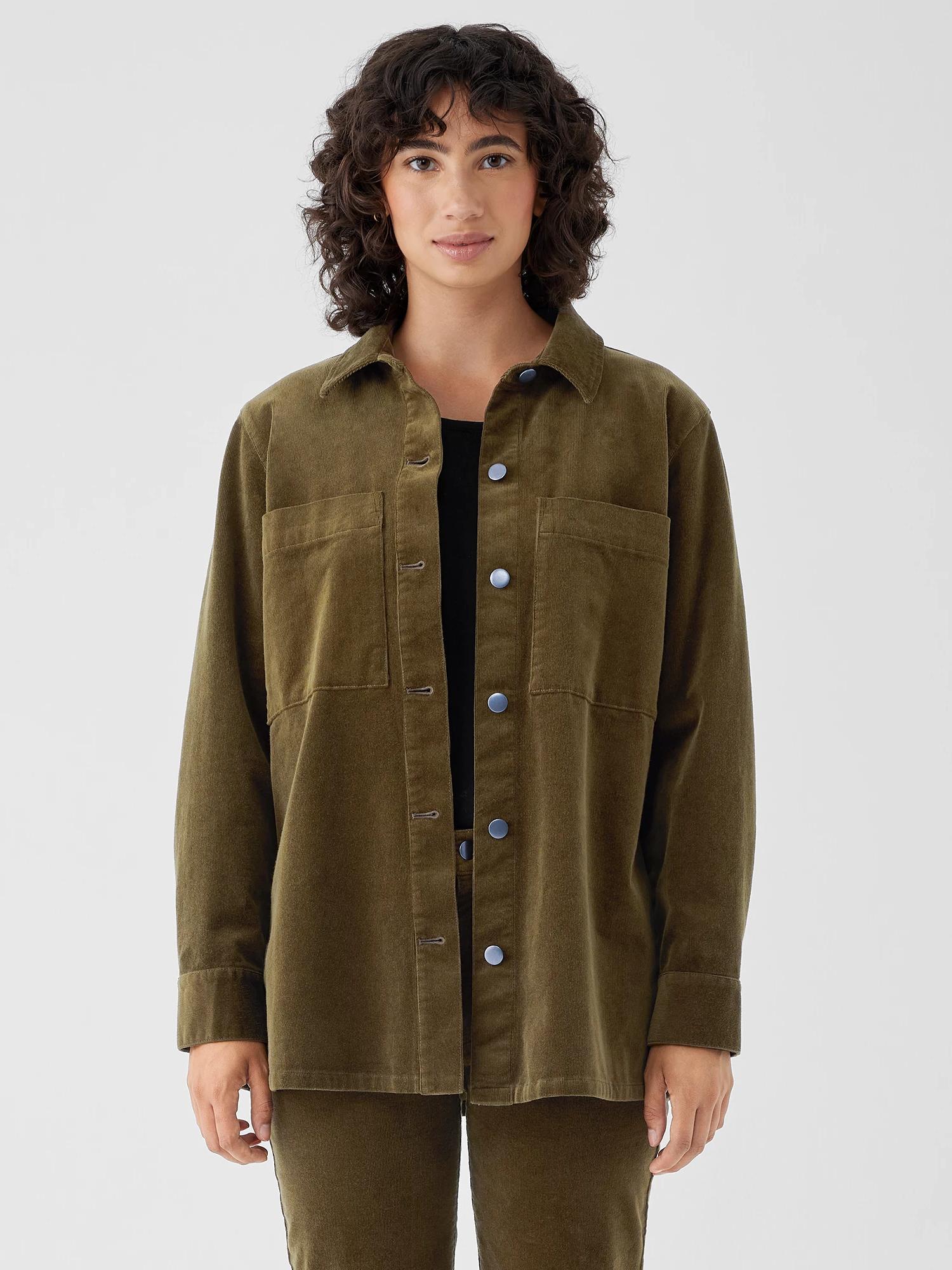 EILEEN FISHER Organic Cotton Stretch Corduroy Shirt Jacketfemale Product Image