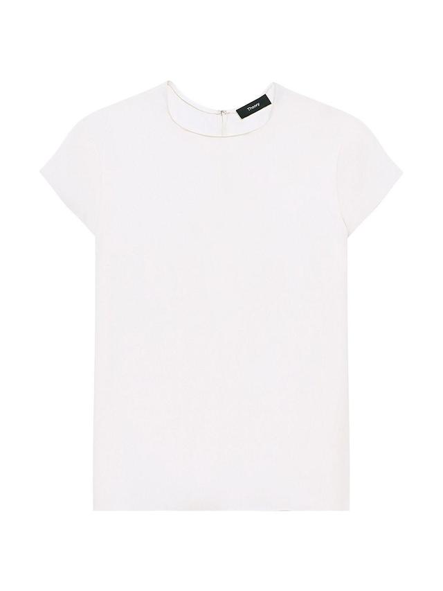 Womens Cap Sleeve Silk T-Shirt Product Image